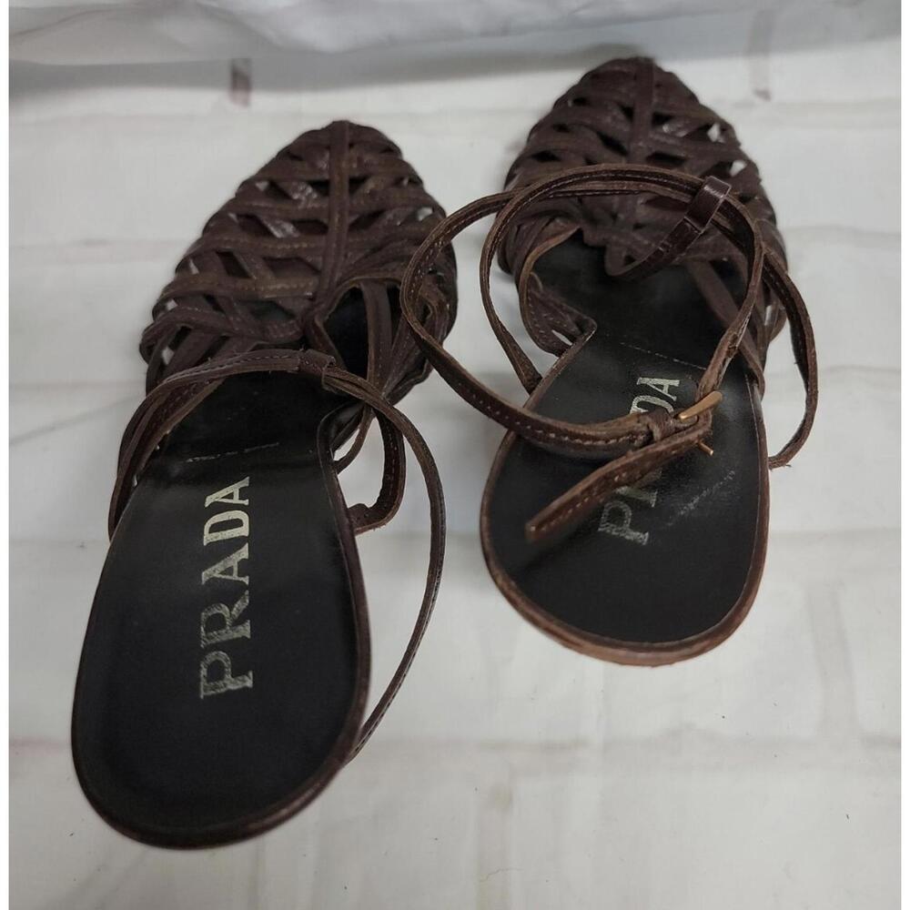 Prada Shoes Made In Italy 37.5/US 7.5 COLOR DARK BROWN - Picture 3 of 10